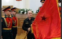 Церемония передачи копий боевых знамен воинских формирований